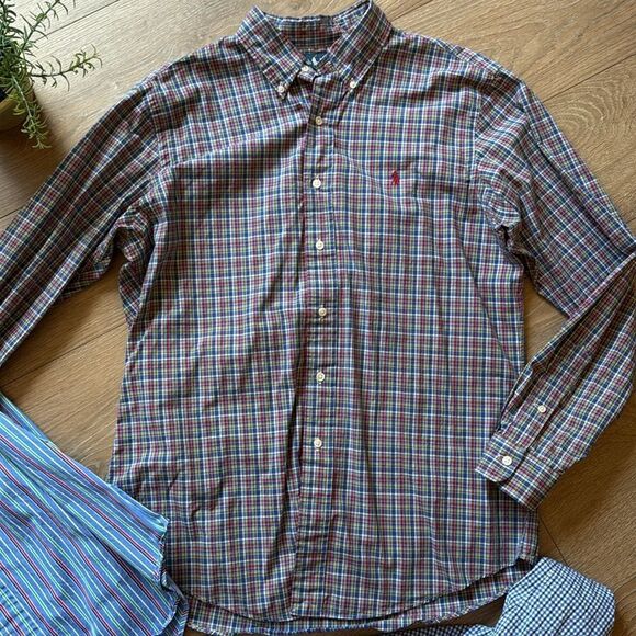 ((3 PIECE)) MENS POLO RALPH LAUREN BUTTON DOWN SHIRTS SIZE LARGE EEEUC - Picture 6 of 8